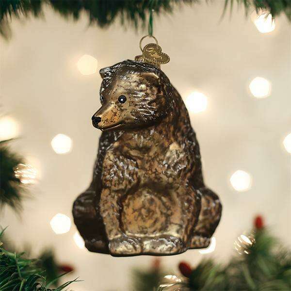 Old World Christmas Vintage Bear Blown Glass Ornament