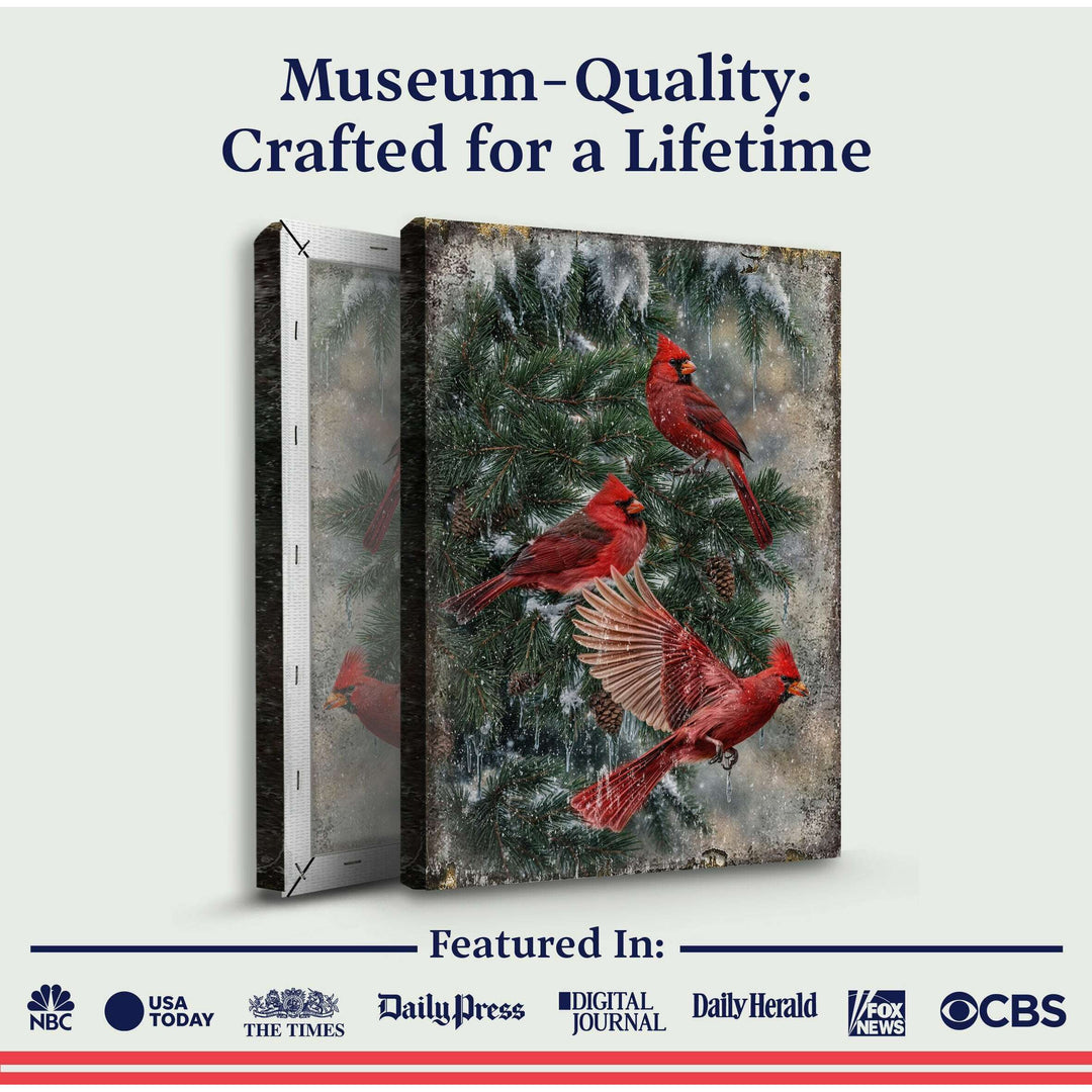 Vintage Cardinal Christmas Wall Art II