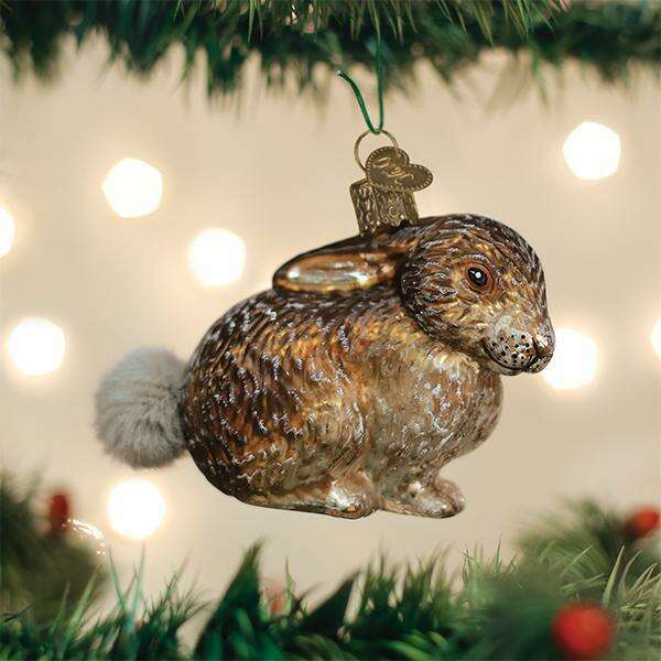 Old World Christmas Vintage Cottontail Bunny Blown Glass Ornament