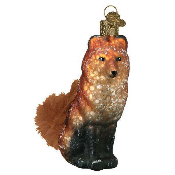 Old World Christmas Vintage Fox Blown Glass Ornament