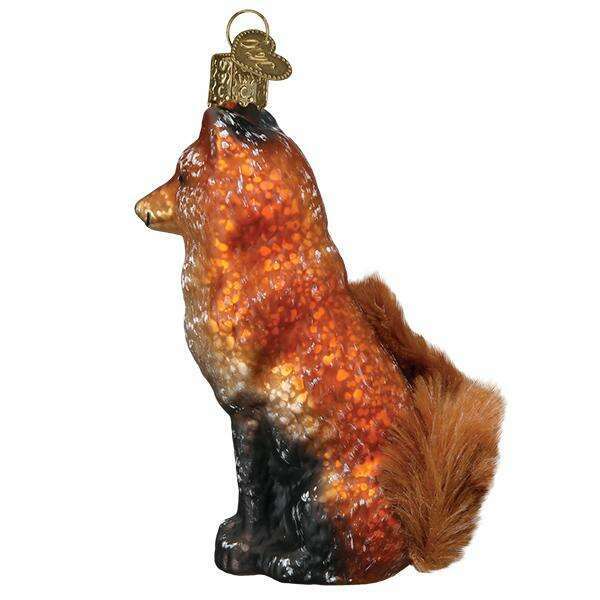 Old World Christmas Vintage Fox Blown Glass Ornament