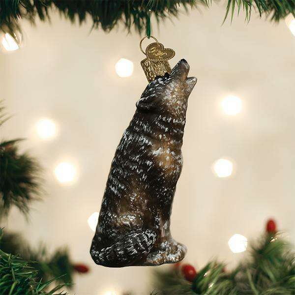 Old World Christmas Vintage Howling Wolf Blown Glass Ornament