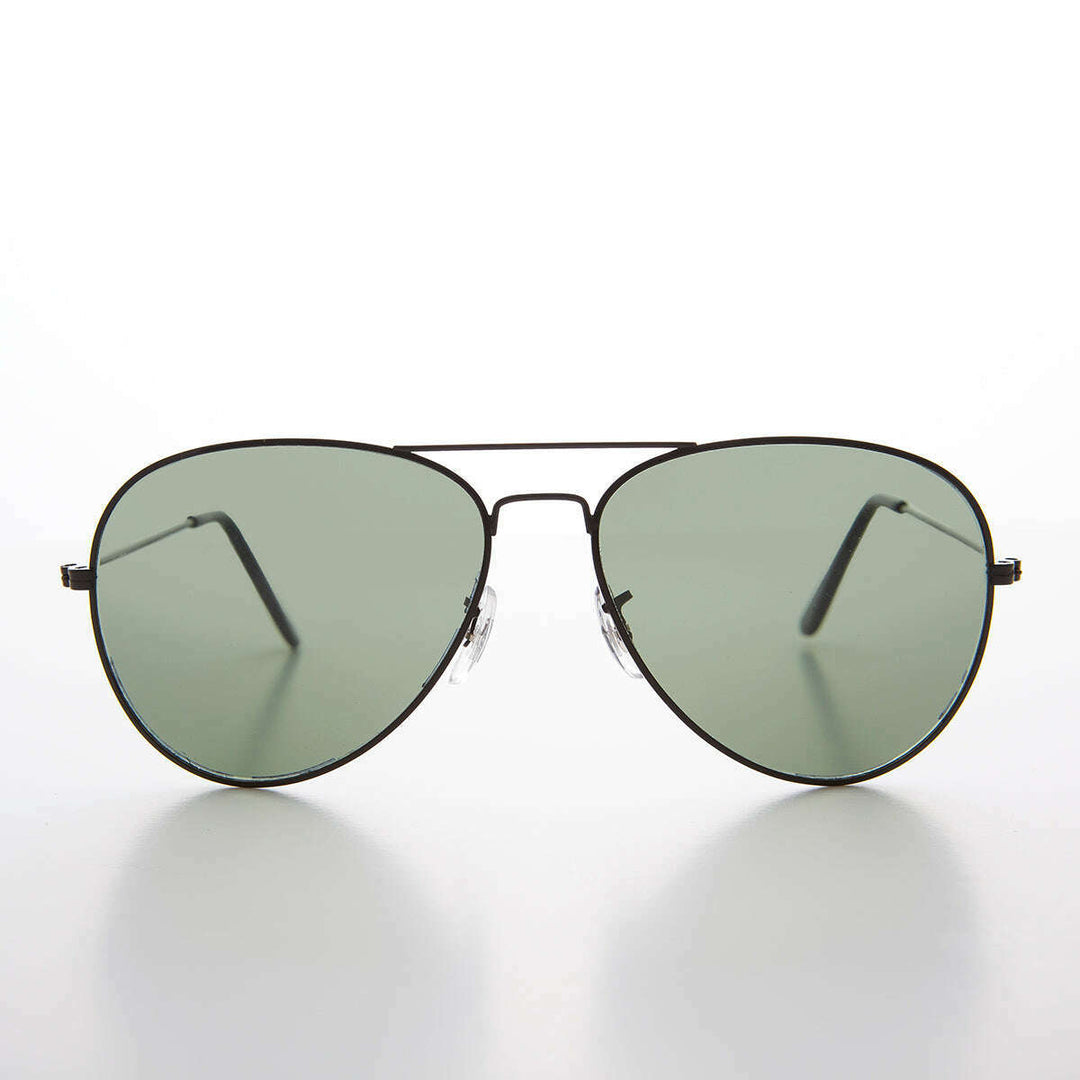 Vintage Metal Aviator Sunglass with Glass Lens - Hughes