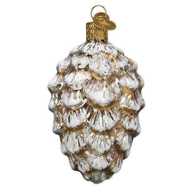 Old World Christmas Vintage Ponderosa Pine Cone Blown Glass Ornament