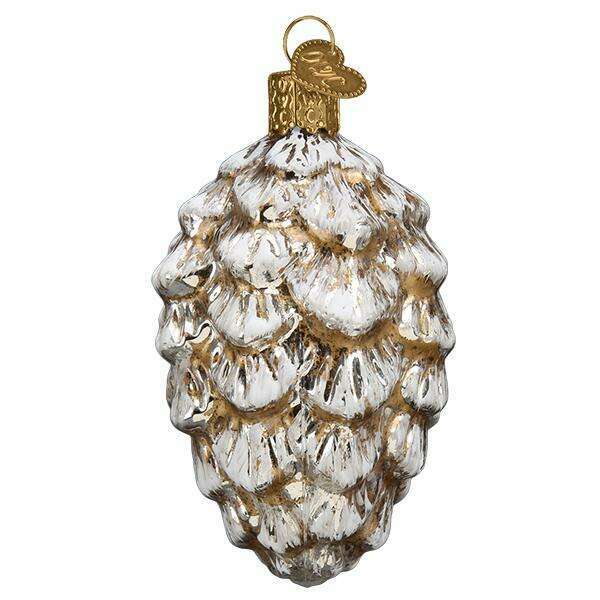 Old World Christmas Vintage Ponderosa Pine Cone Blown Glass Ornament