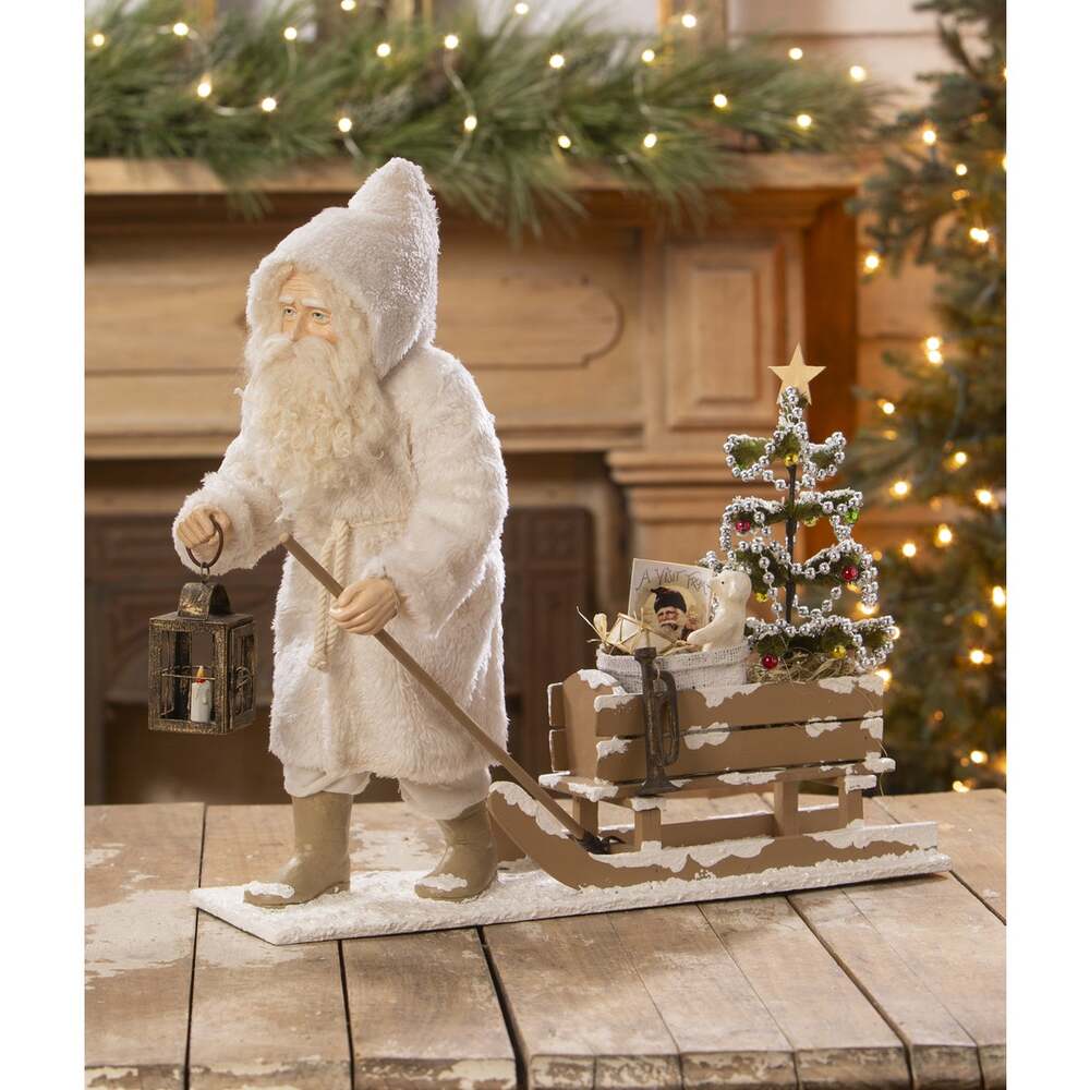 Vintage Santa Pulling Sled by Bethany Lowe Designs