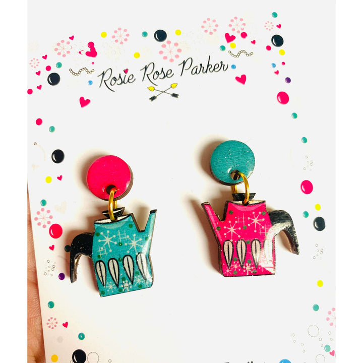 Vintage Teapot Earrings by Rosie Rose Parker