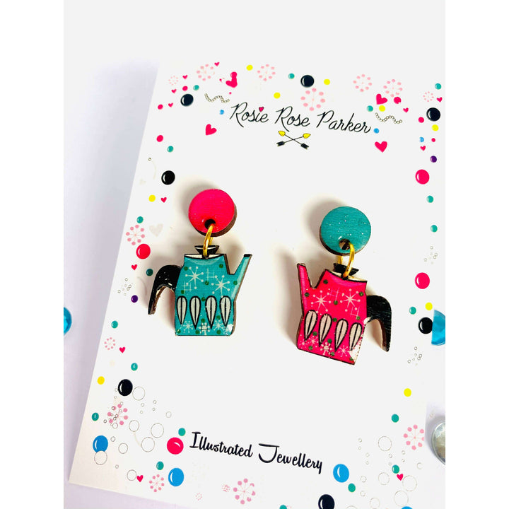 Vintage Teapot Earrings by Rosie Rose Parker