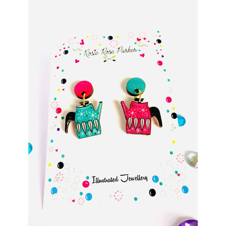 Vintage Teapot Earrings by Rosie Rose Parker