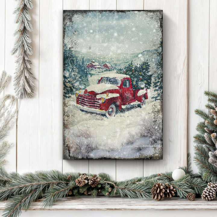 Vintage Truck With Christmas Tree Wall Art II
