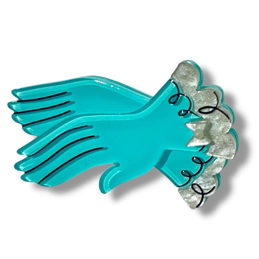 vintage ladies gloves brooch high society hands