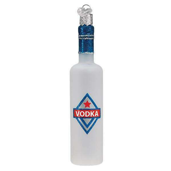 Old World Christmas Vodka Bottle Blown Glass Ornament