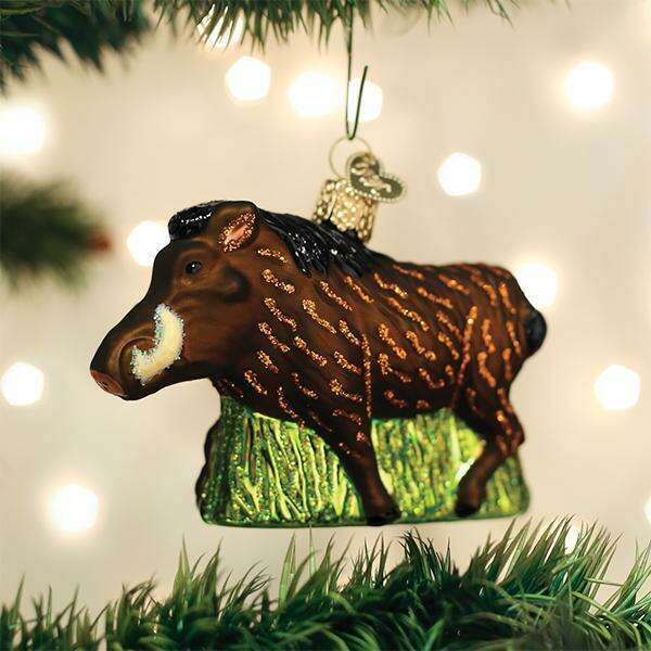 Old World Christmas Warthog Blown Glass Ornament