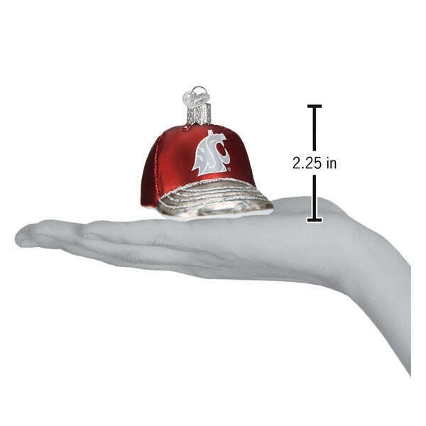 Old World Christmas Washington State Baseball Cap Blown Glass Ornament
