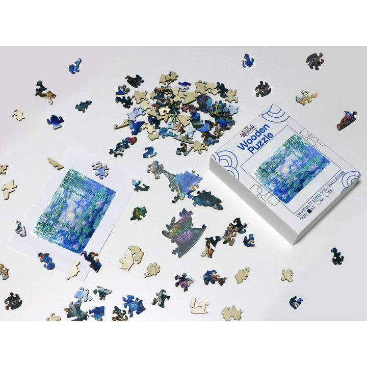 Water Lilies after Claude Monet - Jigsaw Wooden Puzzle by Wizardi F07N9-20