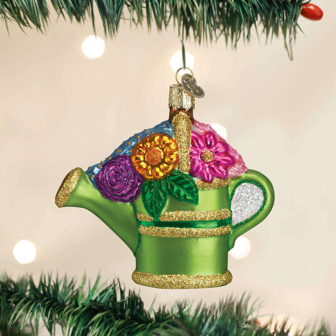 Old World Christmas Watering Can Blown Glass Ornament