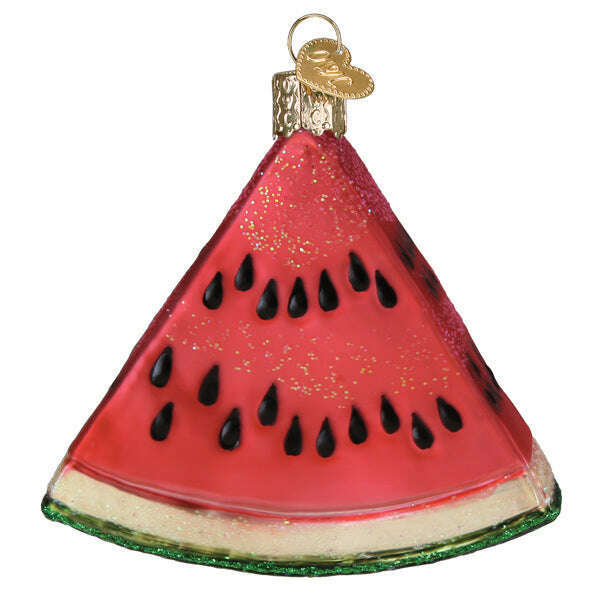 Old World Christmas Watermelon Wedge Blown Glass Ornament