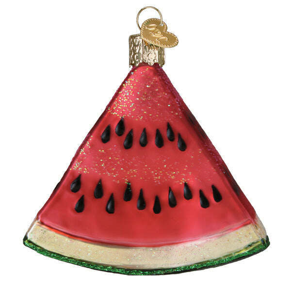 Old World Christmas Watermelon Wedge Blown Glass Ornament