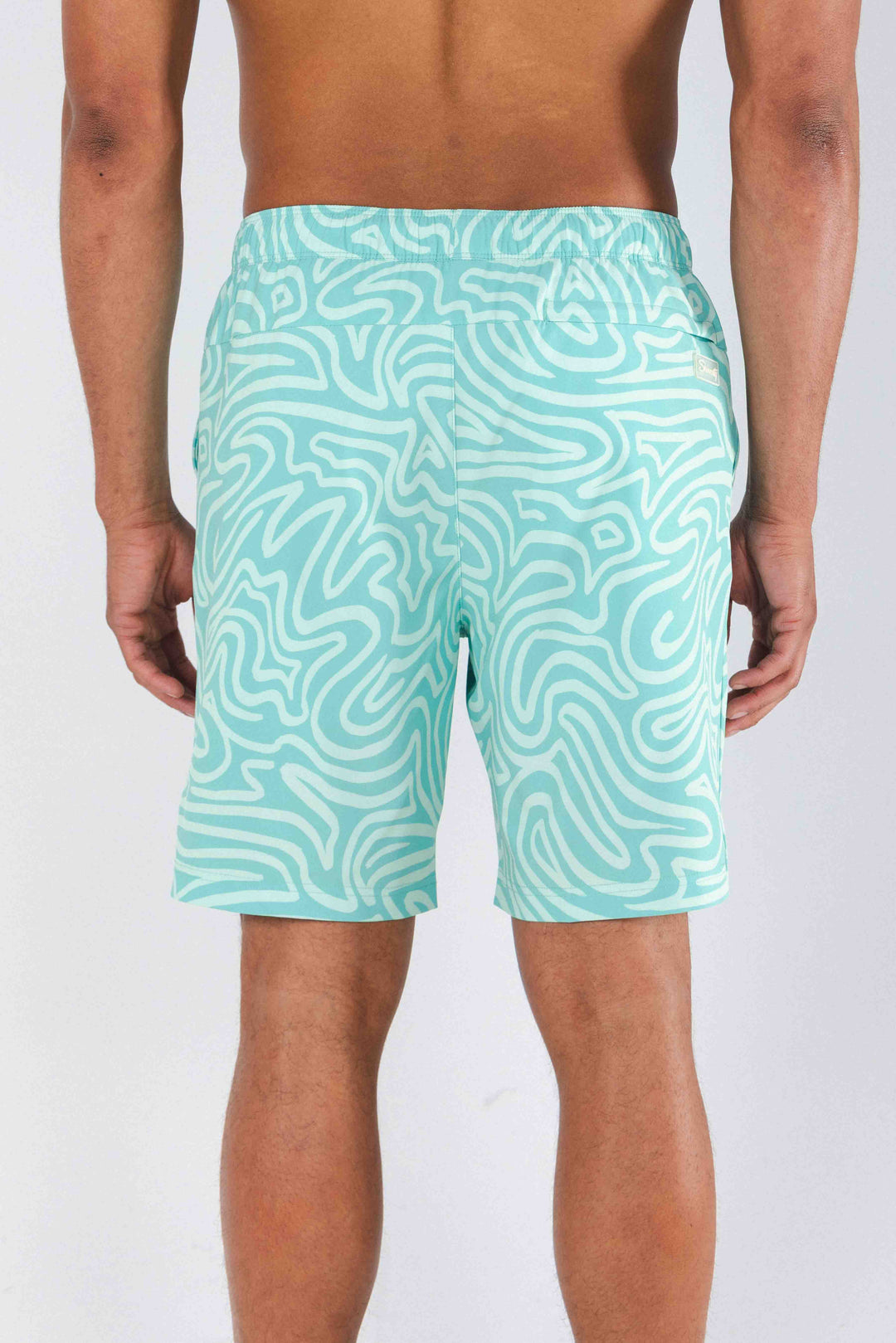 The Water Park | Neon Abstract Line Ball Hammock® Pouch 8" Swim Trunks