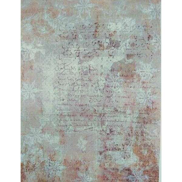 Weathered Elegance Designer Printed AIDA Fabric. Canvas for embroidery with an applied background  KF-1227A
