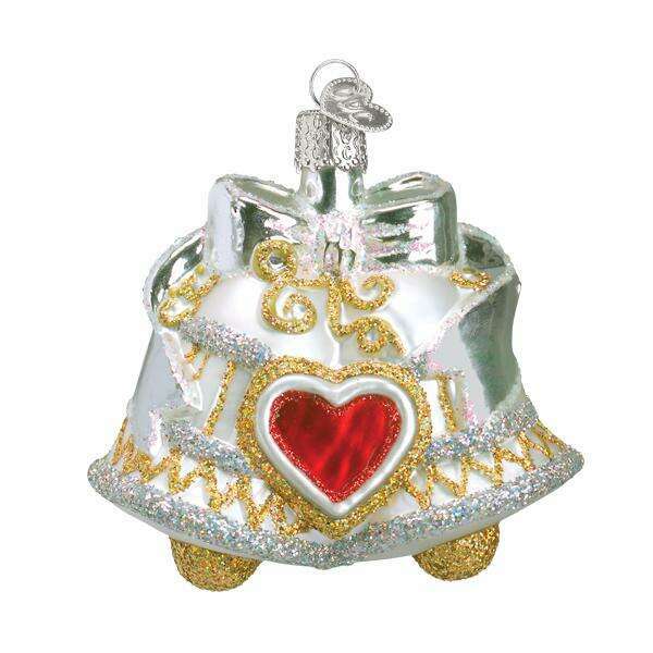 Old World Christmas Wedding Bells Blown Glass Ornament