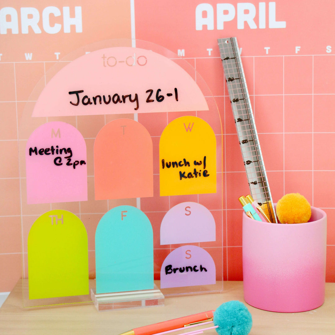 Weekly Rainbow Arch standing dry erase board