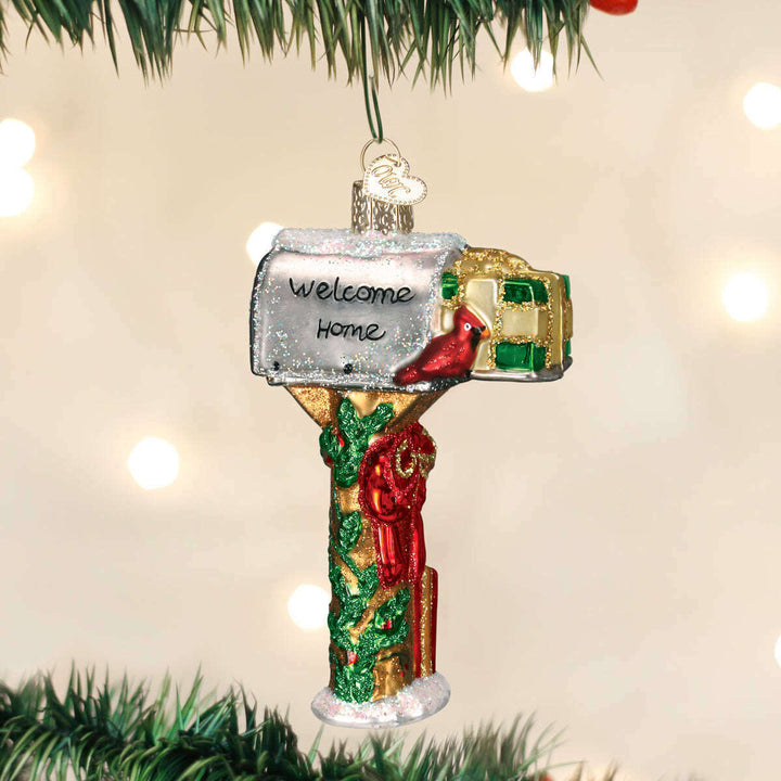 Old World Christmas Welcome Home Mailbox Blown Glass Ornament