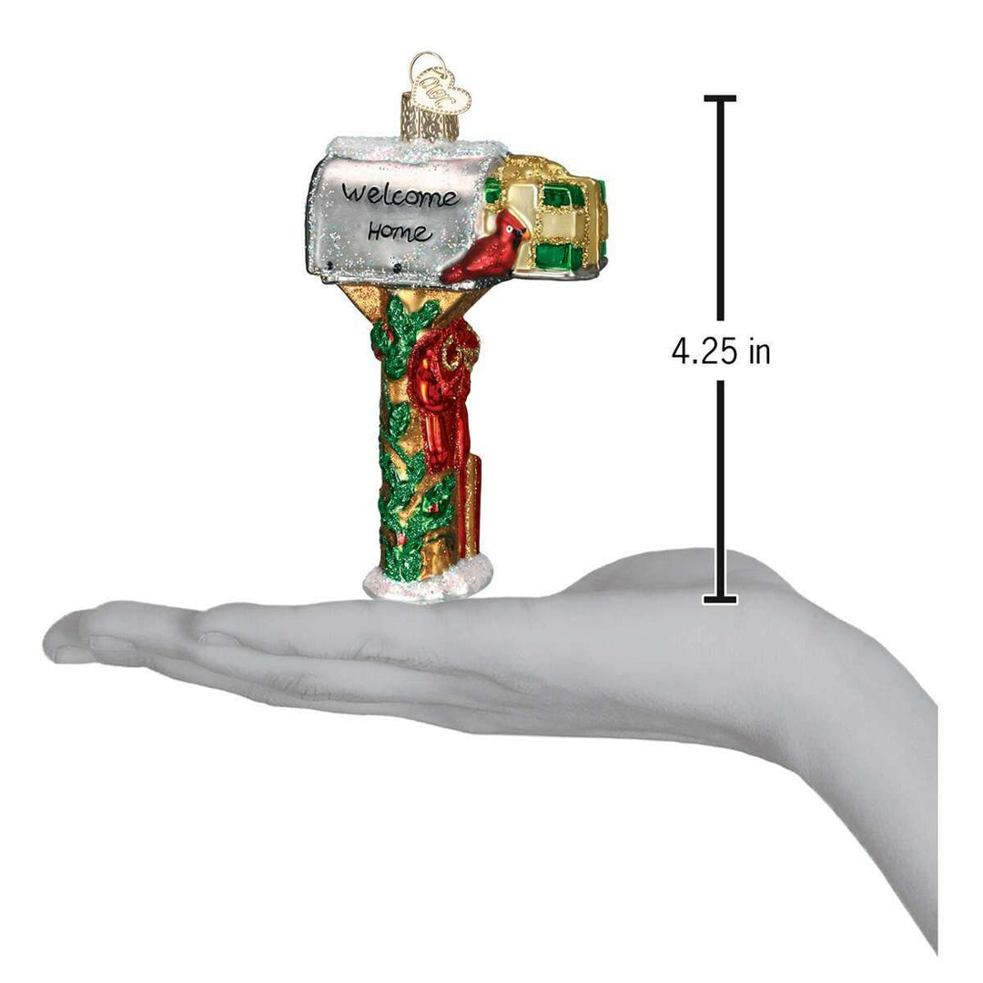 Old World Christmas Welcome Home Mailbox Blown Glass Ornament