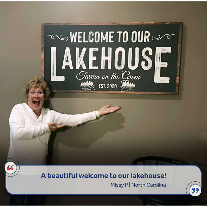 Welcome To Our Lakehouse Sign II