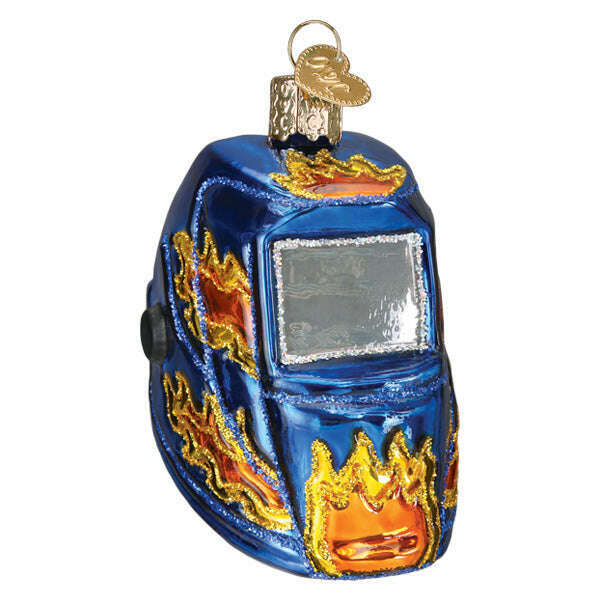 Old World Christmas Welding Helmet Blown Glass Ornament
