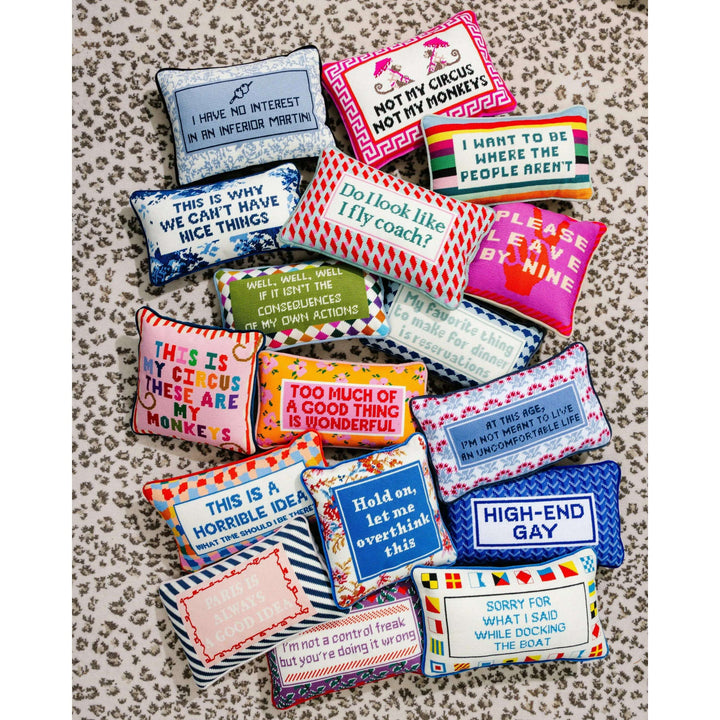 Well Well Well Needlepoint Pillow