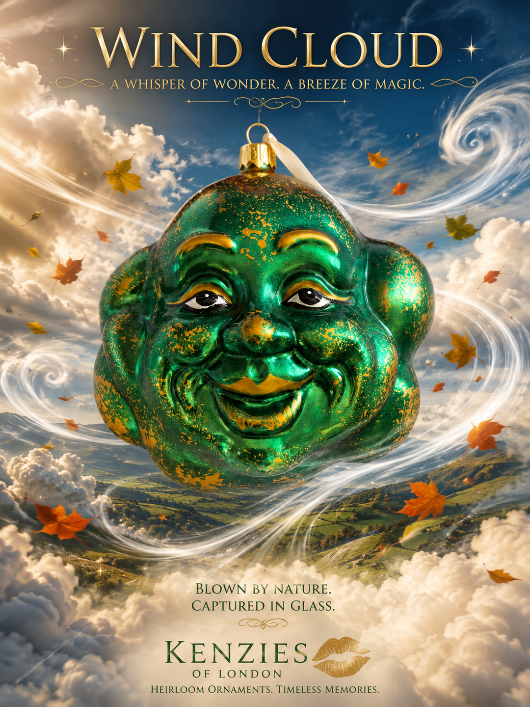 West Wind Handblown Glass Christmas Ornament