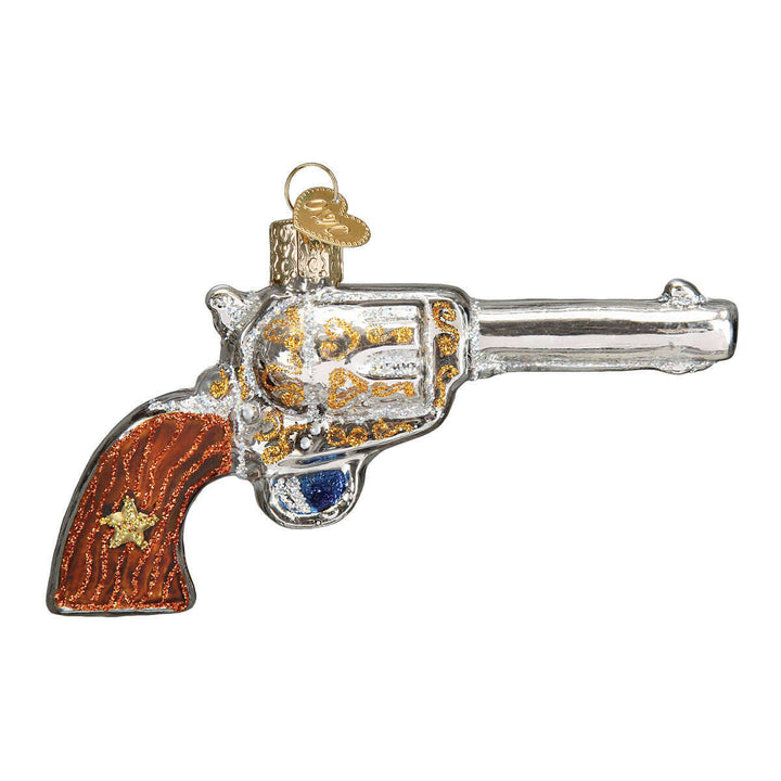 Old World Christmas Western Revolver Blown Glass Ornament