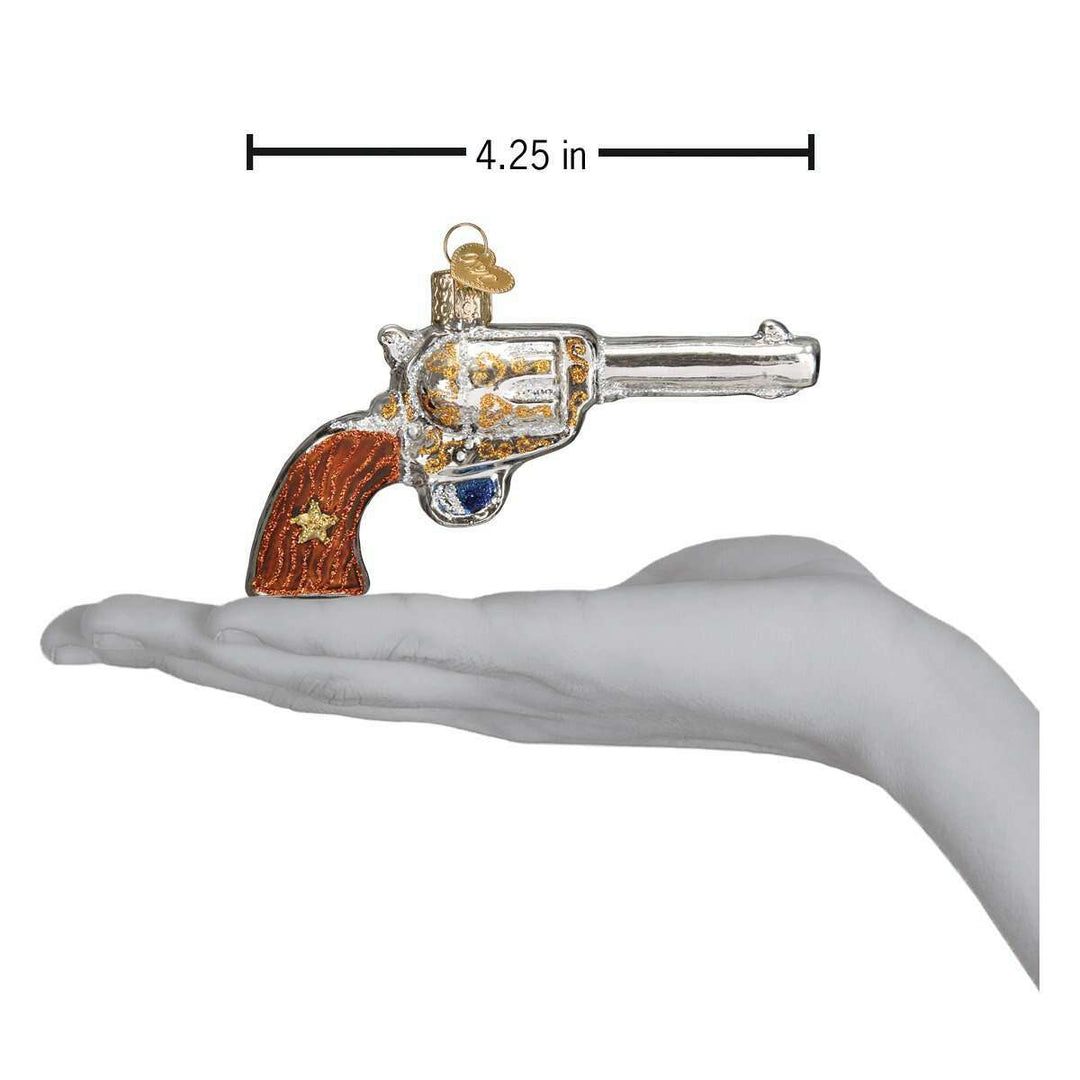 Old World Christmas Western Revolver Blown Glass Ornament