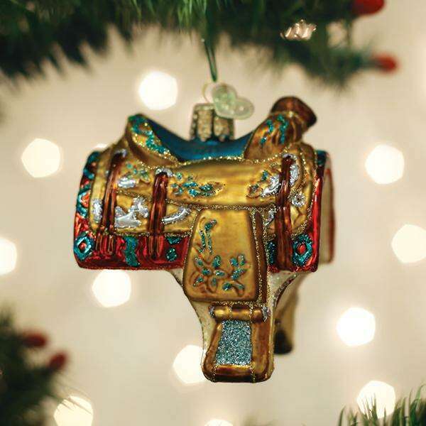 Old World Christmas Western Saddle Blown Glass Ornament