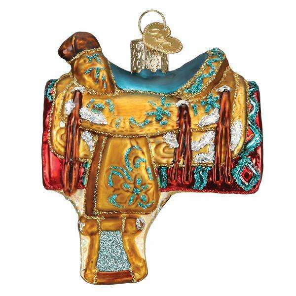 Old World Christmas Western Saddle Blown Glass Ornament