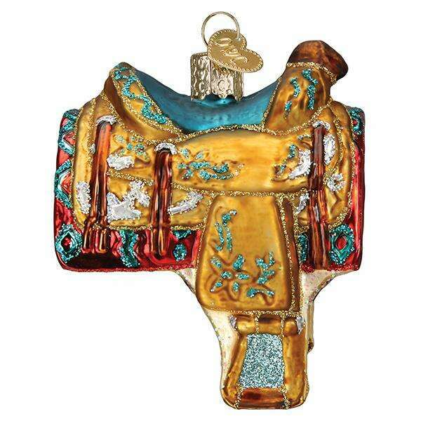 Old World Christmas Western Saddle Blown Glass Ornament