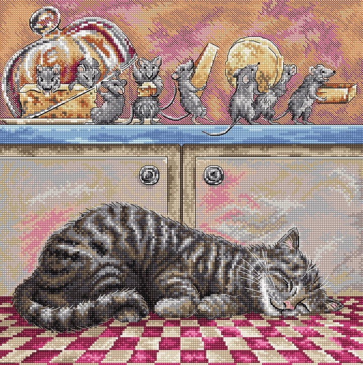 When the Cat Sleeps L8072 Counted Cross Stitch Kit