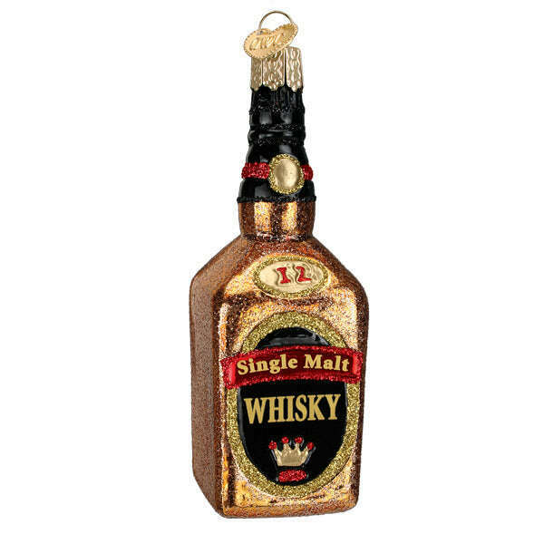 Old World Christmas Whisky Bottle Blown Glass Ornament