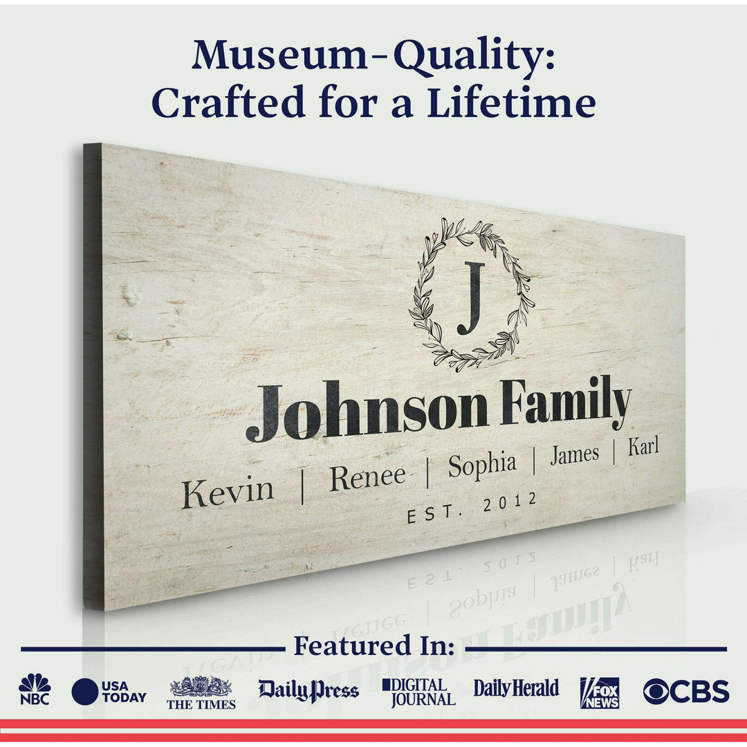 White Family Sign