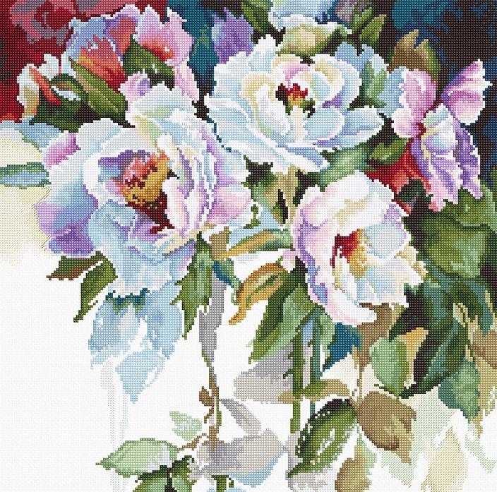White roses B2400L Counted Cross-Stitch Kit