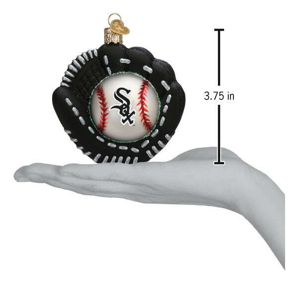 Old World Christmas White Sox Baseball Mitt Blown Glass Ornament