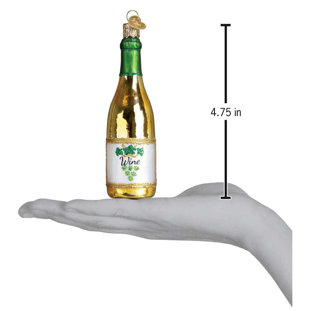 Old World Christmas White Wine Bottle Blown Glass Ornament
