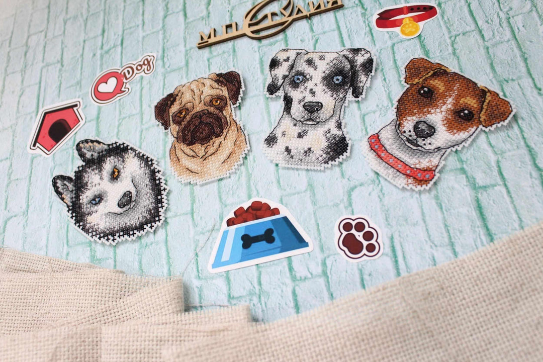 Who Said Woof? Magnets SR-409 Plastic Canvas Counted Cross Stitch Kit