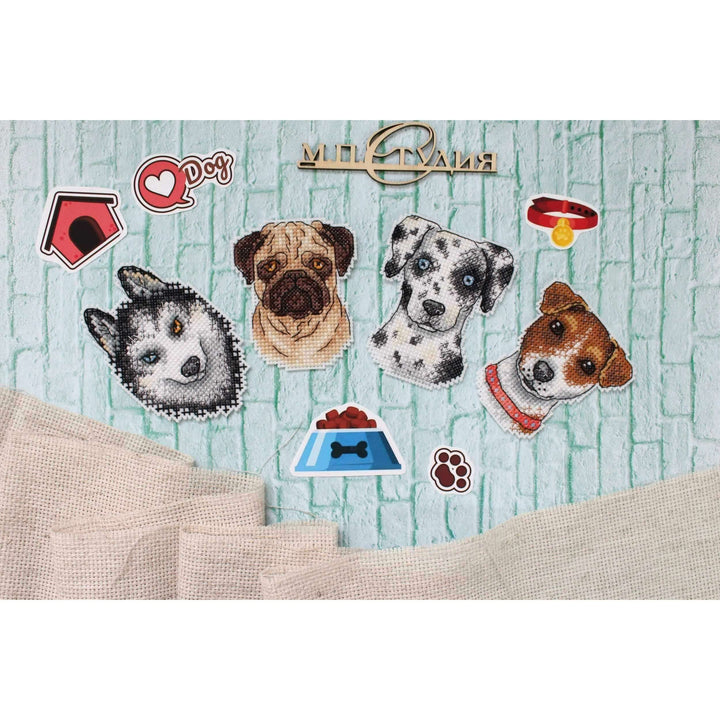 Who Said Woof? Magnets SR-409 Plastic Canvas Counted Cross Stitch Kit