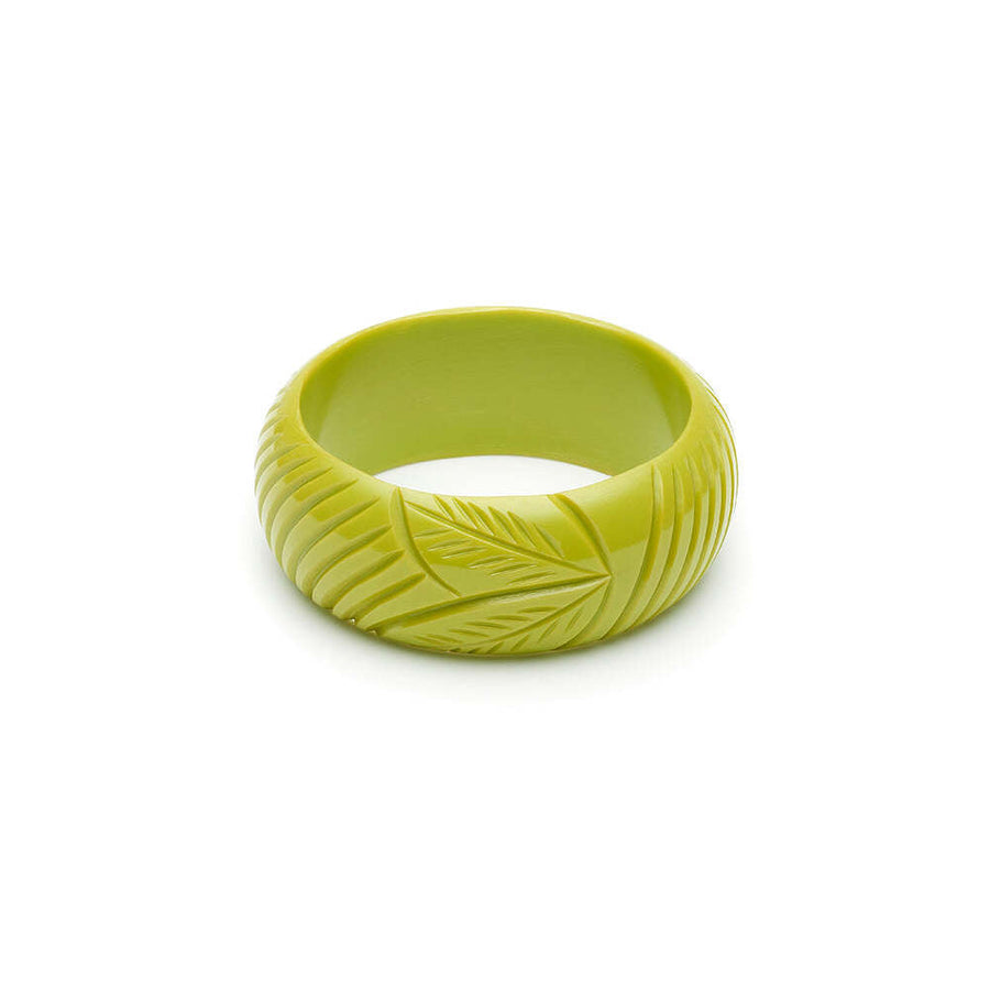 Wide Chartreuse Fakelite Medium Bangle by Splendette 