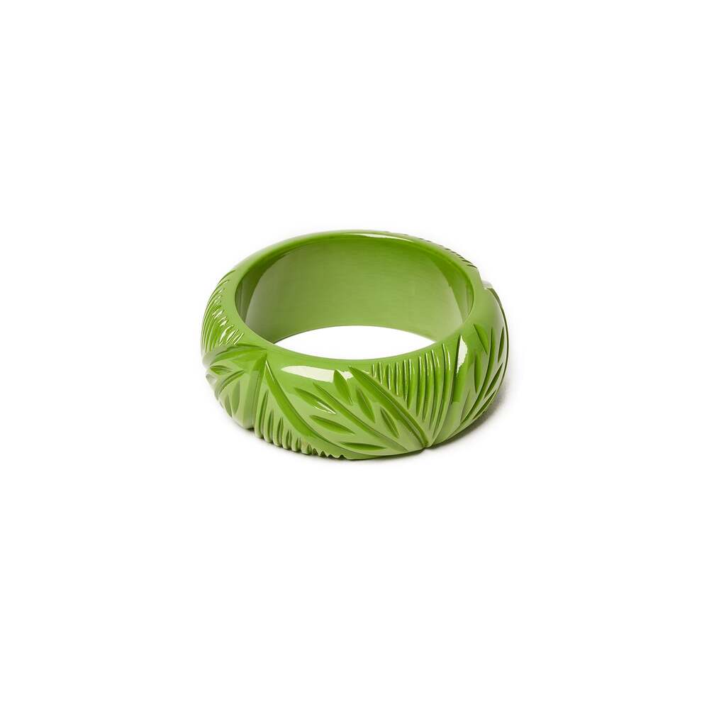 Wide Palm Heavy Carve Medium Bangle by Splendette 