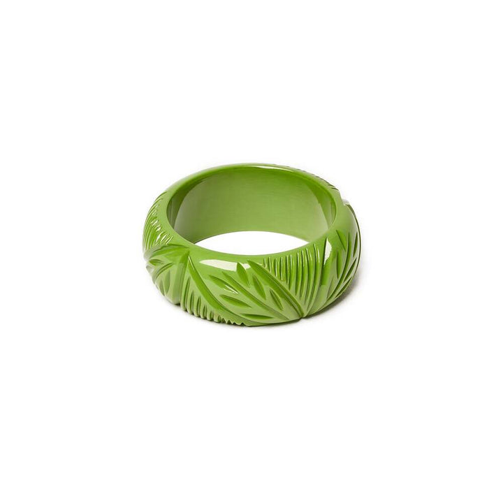 Wide Palm Heavy Carve Medium Bangle by Splendette 