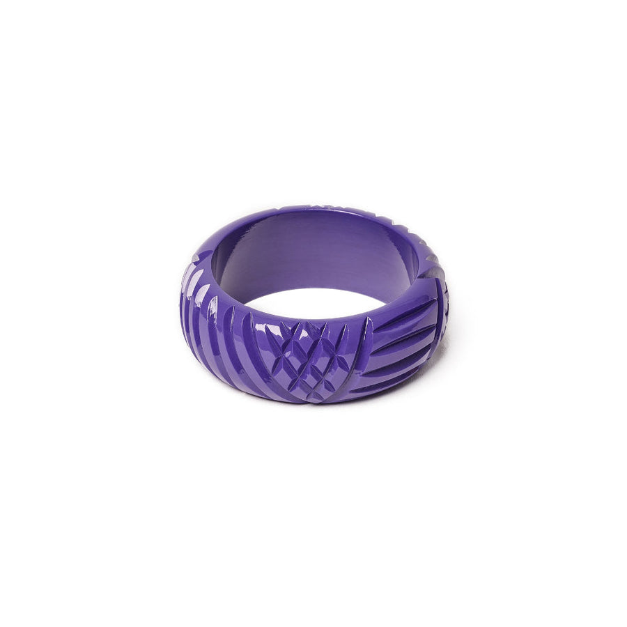 Wide Paradise Heavy Carve Bangle by Splendette 