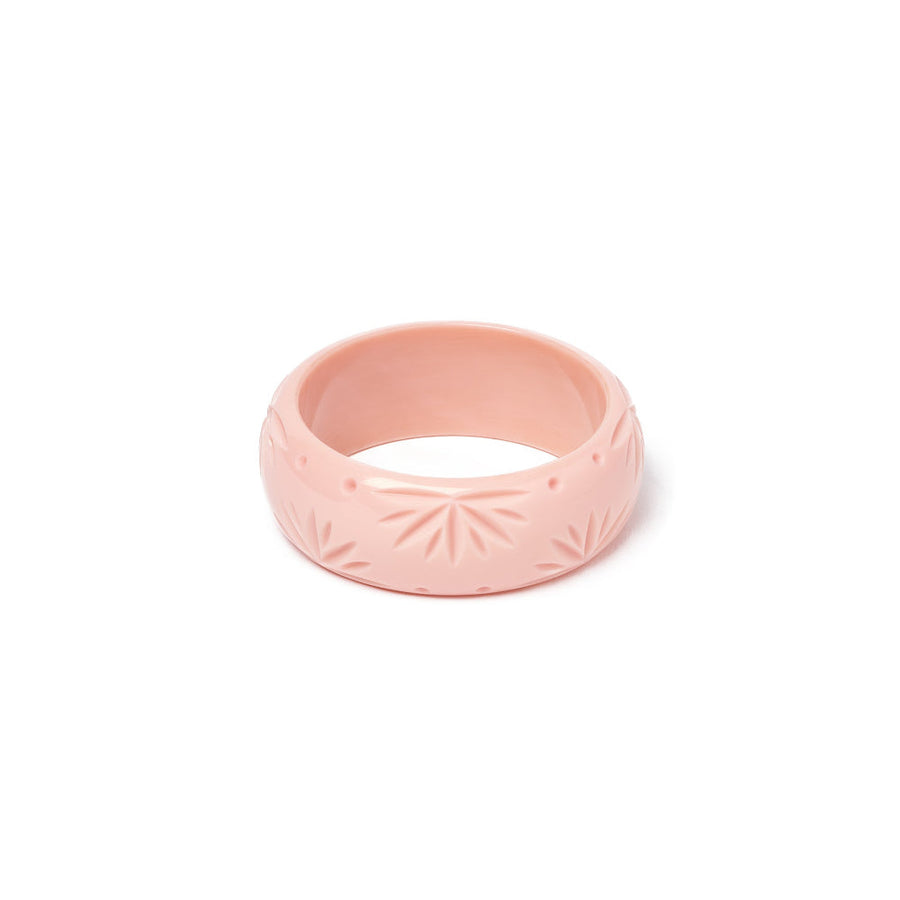 Wide Shell Heavy Carve Bangle by Splendette 